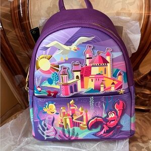 SALE! New Disney Loungefly Purple Underwater original Little Mermaid Backpack